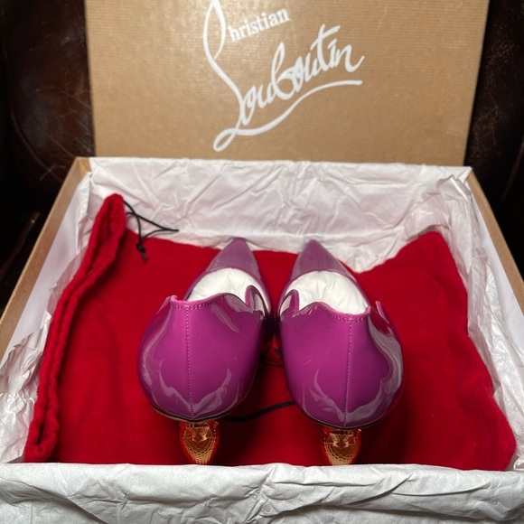 Christian Louboutin lip chick pump 100 patent Kismet Gold EU37.5 - Picture 7 of 15